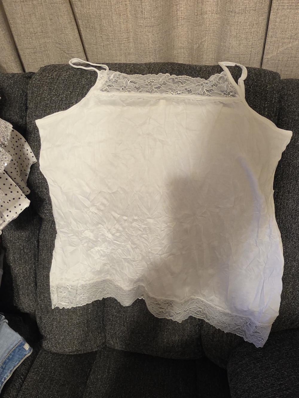 Maurices White Lace-Trim Tank Cami
